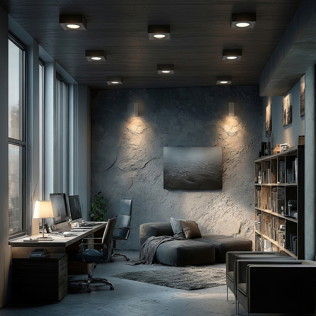 Maclean MCE464B Spot plafondarmatuur/inbouwspot frame voor lichtbronnen MR16 / GU10 max.35W IP20 (hoekig, zwart)