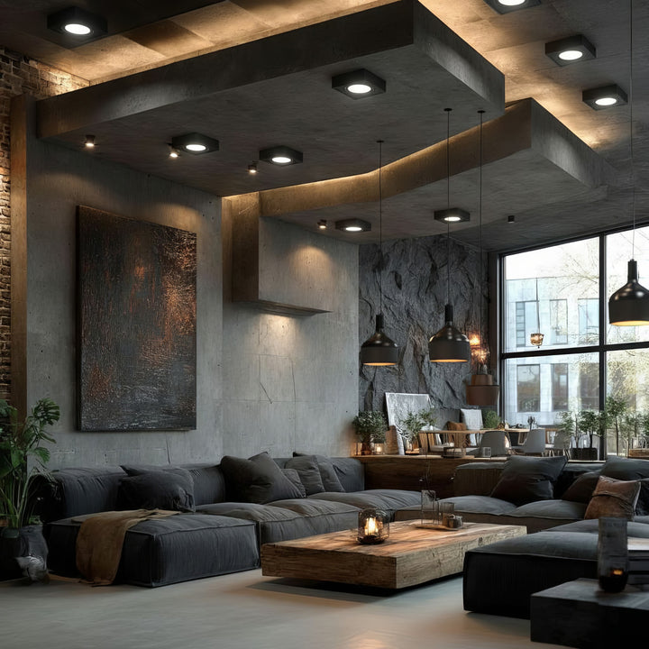 Maclean MCE464B Spot plafondarmatuur/inbouwspot frame voor lichtbronnen MR16 / GU10 max.35W IP20 (hoekig, zwart)