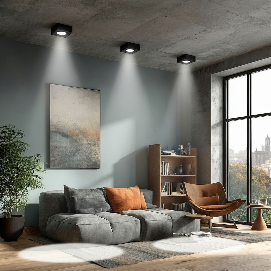 Maclean MCE464B Spot plafondarmatuur/inbouwspot frame voor lichtbronnen MR16 / GU10 max.35W IP20 (hoekig, zwart)