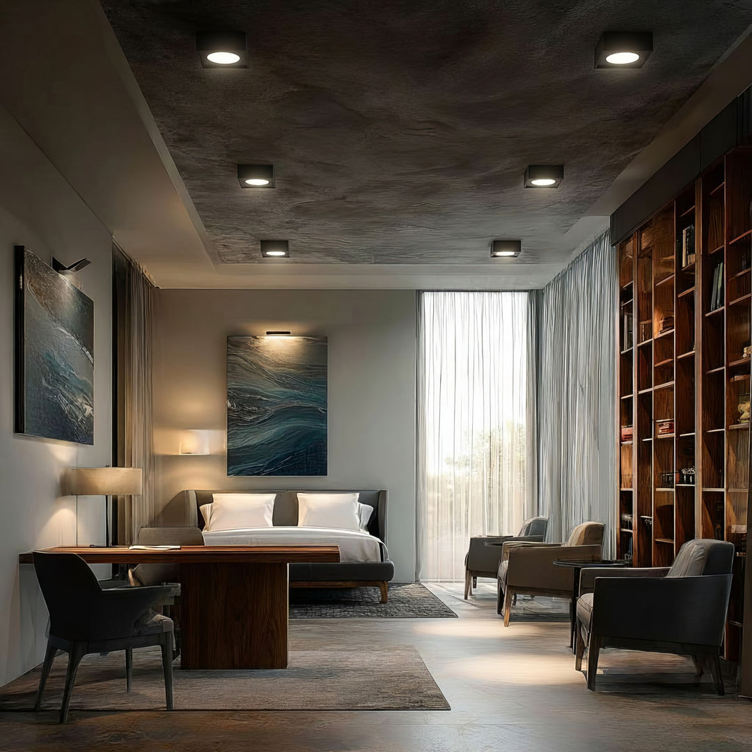 Maclean MCE464B Spot plafondarmatuur/inbouwspot frame voor lichtbronnen MR16 / GU10 max.35W IP20 (hoekig, zwart)