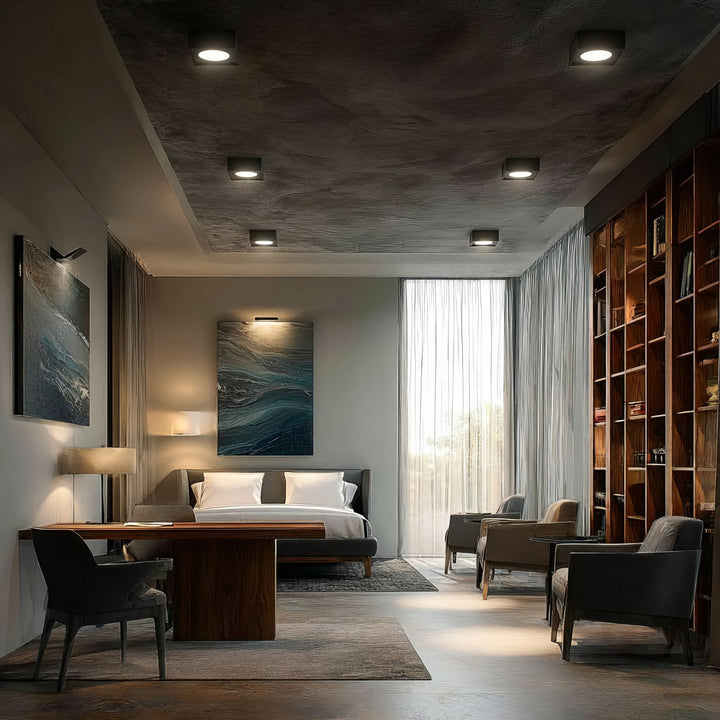 Maclean MCE464B Spot plafondarmatuur/inbouwspot frame voor lichtbronnen MR16 / GU10 max.35W IP20 (hoekig, zwart)