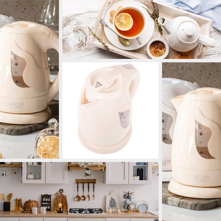 Snoerloze waterkoker Adler, 850W, 1L, beige, AD 08 b