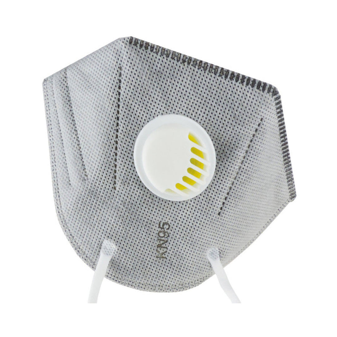 Filtermasker KN95 grijs met ventiel - 5 lagen polypropyleen non-woven stof