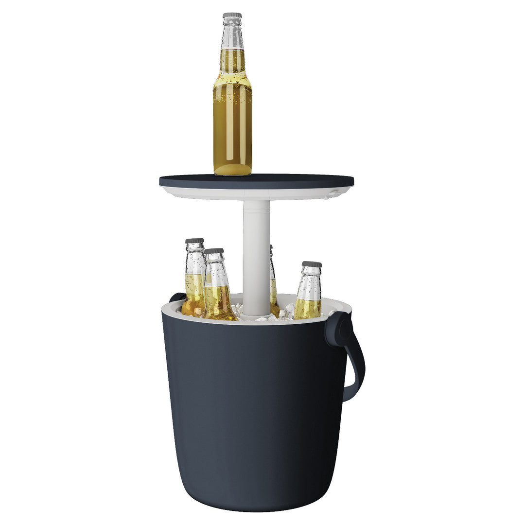 Draagbare bar Keter Go Bar grafietfunctie van een tafel voor snacks en een container voor drankjes