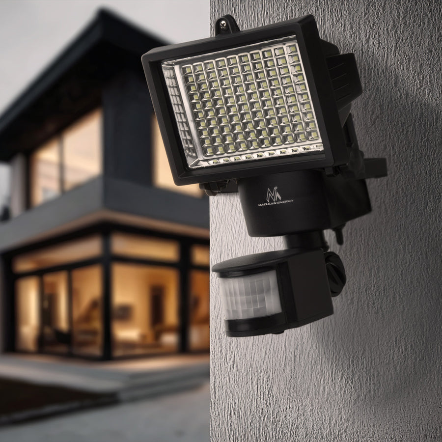 Maclean MCE442 Solar lamp LED spot met bewegingssensor Schijnwerper Solar wandlamp Schemersensor Solar light IP44 6W 360 lumen 6000K (1 x stuk)