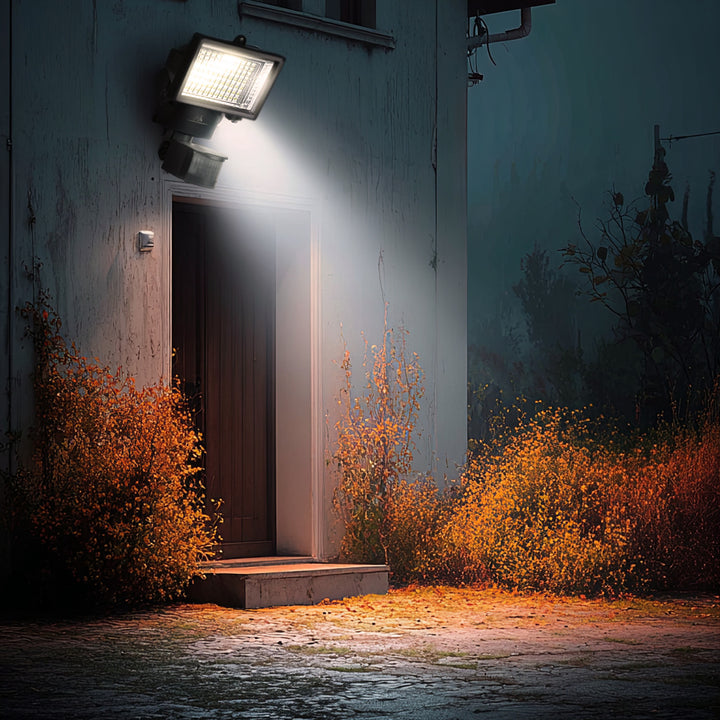 Maclean MCE442 Solar lamp LED spot met bewegingssensor Schijnwerper Solar wandlamp Schemersensor Solar light IP44 6W 360 lumen 6000K (1 x stuk)