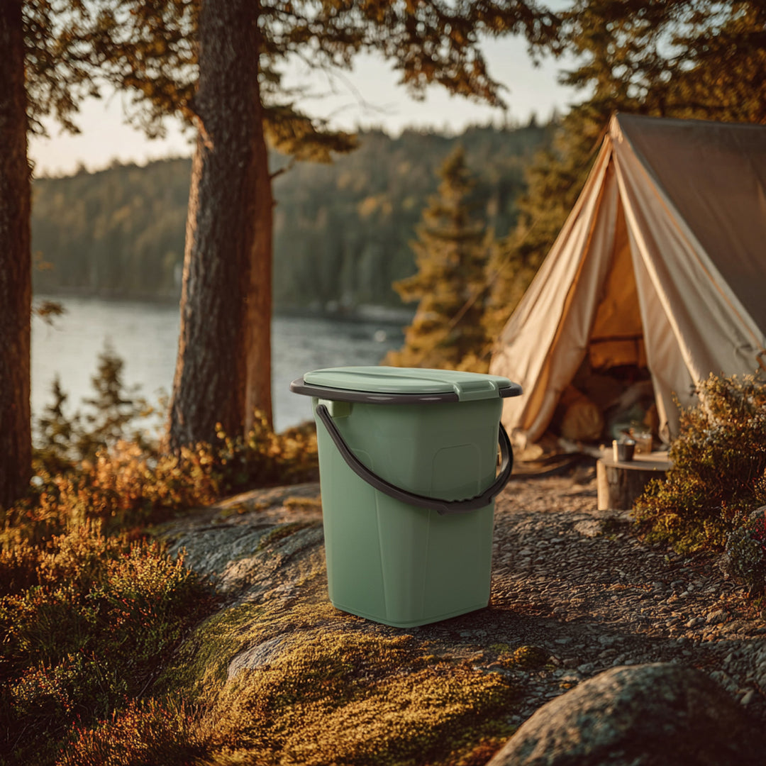 GreenBlue - Draagbare toeristische toilet WC emmer 19L - Groen/ Grijs