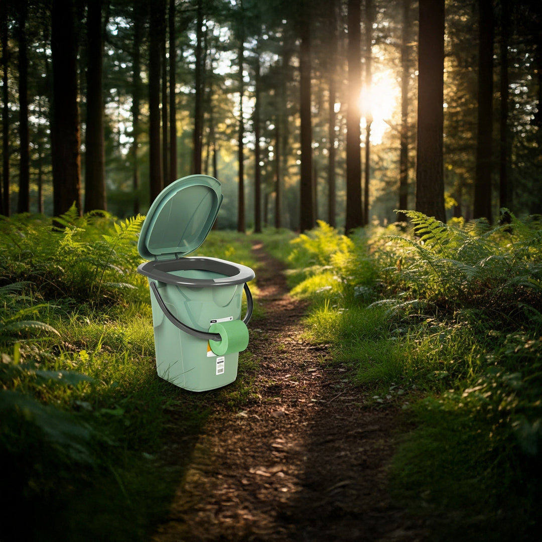 GreenBlue - Draagbare toeristische toilet WC emmer 19L - Groen/ Grijs