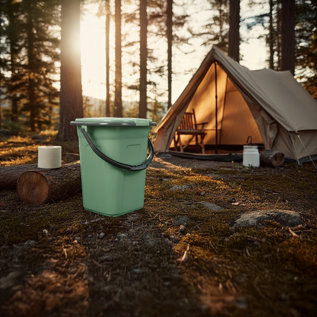 GreenBlue - Draagbare toeristische toilet WC emmer 19L - Groen/ Grijs