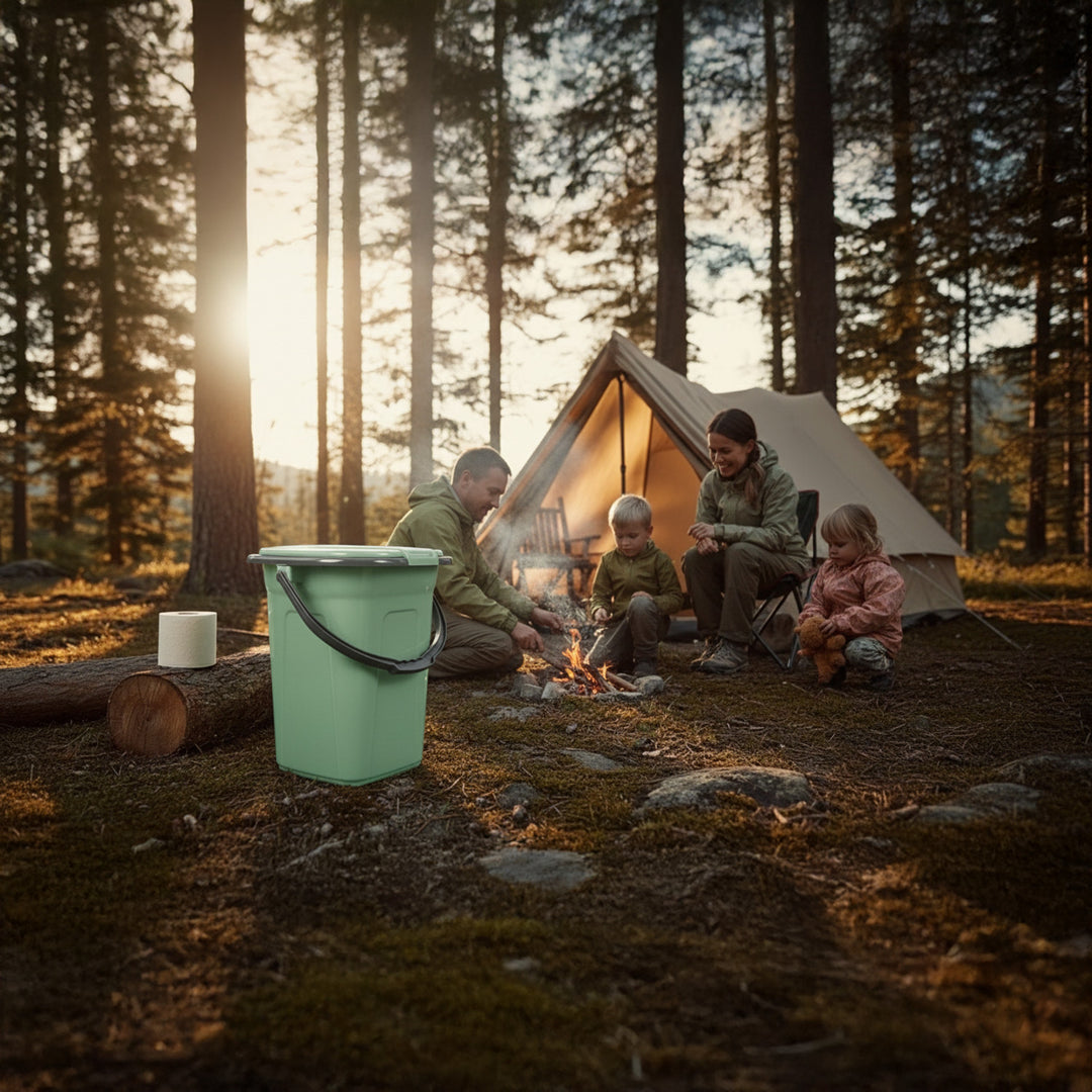 GreenBlue - Draagbare toeristische toilet WC emmer 19L - Groen/ Grijs