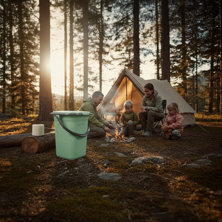 GreenBlue - Draagbare toeristische toilet WC emmer 19L - Groen/ Grijs