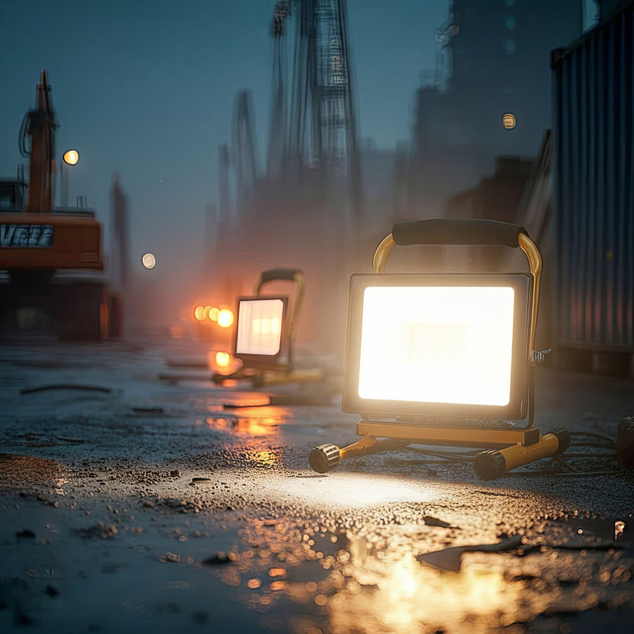 Maclean MCE652 Vloerrand voor LED-koplampen Werklampen Statief schijnwerper Standaard bouwspot Draaibaar Staal (voor MCE550 / MCE650)