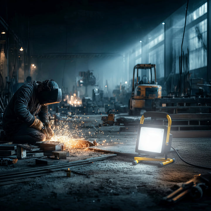 Maclean MCE632 Gele Vloerstandaard voor Maclean LED Schijnwerper Staal Instelbare Hoek MCE550/650 MCE652