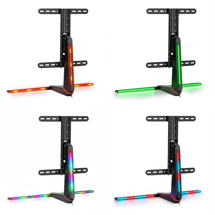 NanoRS RS167 Gaming-monitorstandaard Monitorbevestiging TV-beugelstandaard 32-55" RGB LED-verlichting in hoogte verstelbaar Draaibaar antelbaar max VESA 400x400, max. 40kg