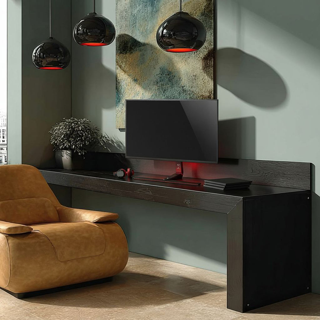 NanoRS RS167 Gaming-monitorstandaard Monitorbevestiging TV-beugelstandaard 32-55" RGB LED-verlichting in hoogte verstelbaar Draaibaar antelbaar max VESA 400x400, max. 40kg