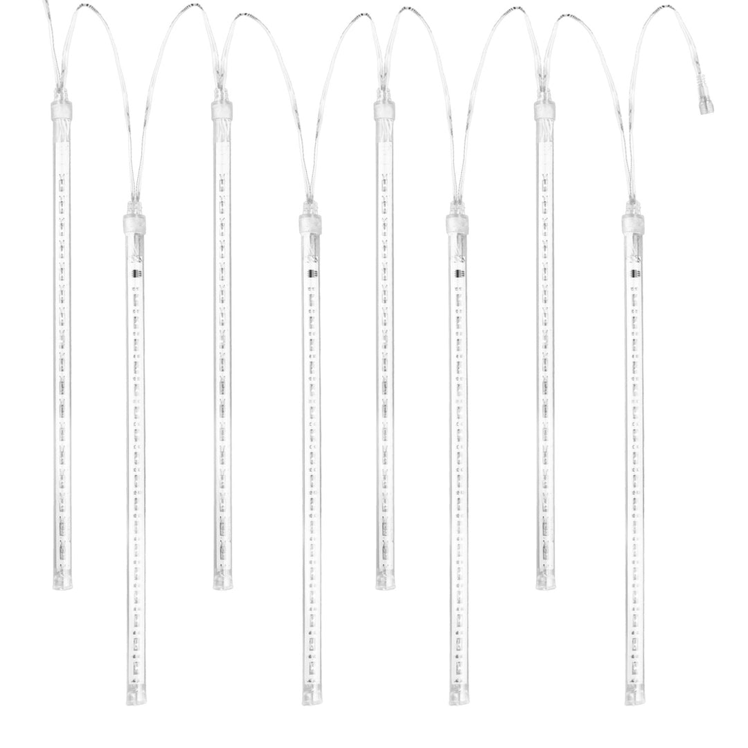 Maclean MCE412 Solar LED Icicle Fairy Lights 144 LED 8 x 30 cm Icicles RGB Lichtgordijn 2,4 m Kerstverlichting IP44 Decoratie Solar Light