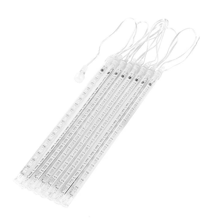 Maclean MCE412 Solar LED Icicle Fairy Lights 144 LED 8 x 30 cm Icicles RGB Lichtgordijn 2,4 m Kerstverlichting IP44 Decoratie Solar Light
