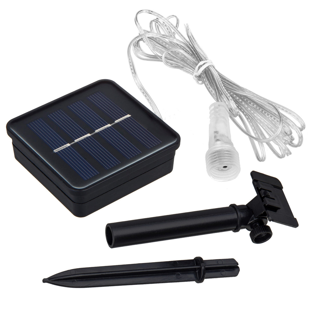 Maclean MCE412 Solar LED Icicle Fairy Lights 144 LED 8 x 30 cm Icicles RGB Lichtgordijn 2,4 m Kerstverlichting IP44 Decoratie Solar Light