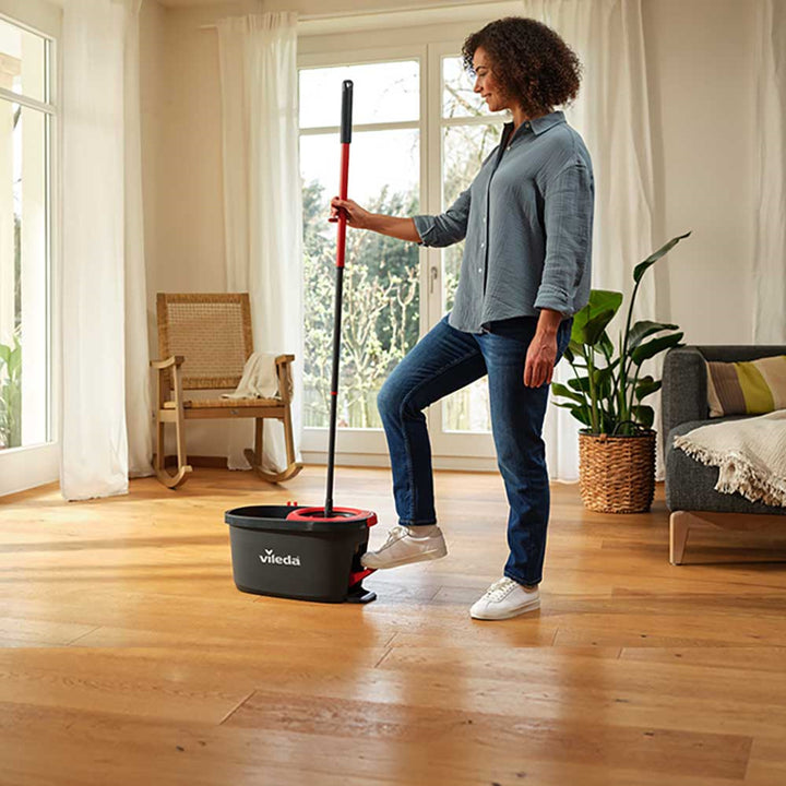 Vileda Turbo Deep Clean-set met draaibare mop, steel en emmer