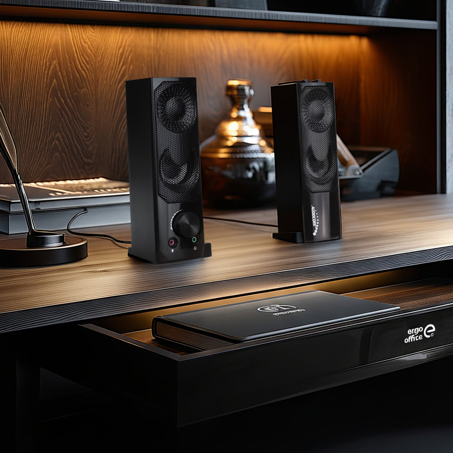 Audiocore AC955 2 in 1 2.0 PC-luidsprekers met Soundbar-functie RGB-achtergrondverlichting Stereoluidsprekers 2x3W RMS AUX 3,5 mm USB-voeding