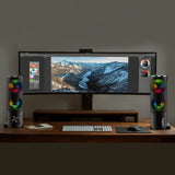 Audiocore AC955 2 in 1 2.0 PC-luidsprekers met Soundbar-functie RGB-achtergrondverlichting Stereoluidsprekers 2x3W RMS AUX 3,5 mm USB-voeding