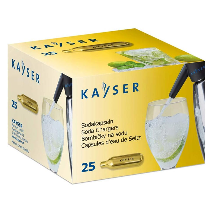 Kayser CO2 patronen, voor Quick Soda Maker, 7.5G, 25 stuks