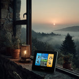 GreenBlue GB215 WiFi-weerstation met weersvoorspelling-app Compatibel met TUYA-display 7 talen Binnen- en buitentemperatuur Maanfaseweergave Datum- en dagweergave Weersvoorspellingsfunctie IPX4