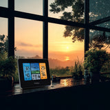 GreenBlue GB215 WiFi-weerstation met weersvoorspelling-app Compatibel met TUYA-display 7 talen Binnen- en buitentemperatuur Maanfaseweergave Datum- en dagweergave Weersvoorspellingsfunctie IPX4