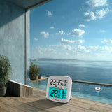 GreenBlue GB216 Digitale draadloze zwembadthermometer met weerstation Temperatuurstation met zwembadthermometer Binnentemperatuur Watertemperatuur Drijvende thermometer Pool SPA DCF-radioklokfunctie