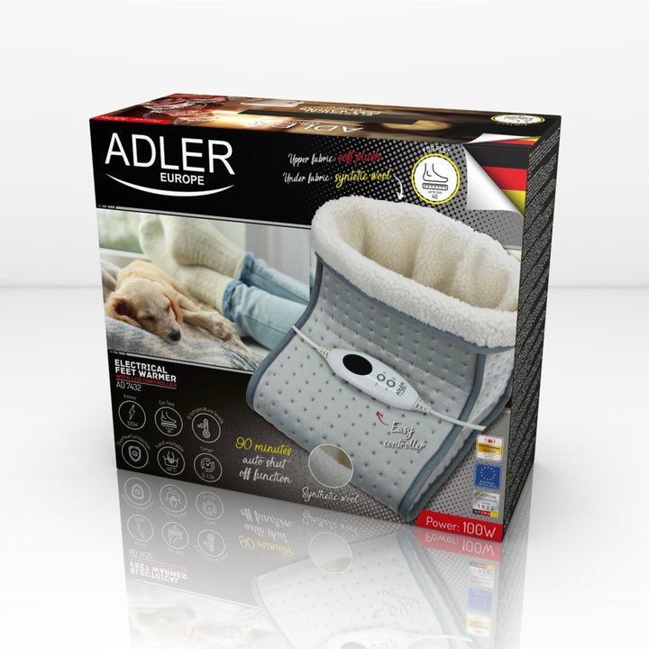 Elektrische voetenwarmer met LCD-afstandsbediening Adler AD 7432