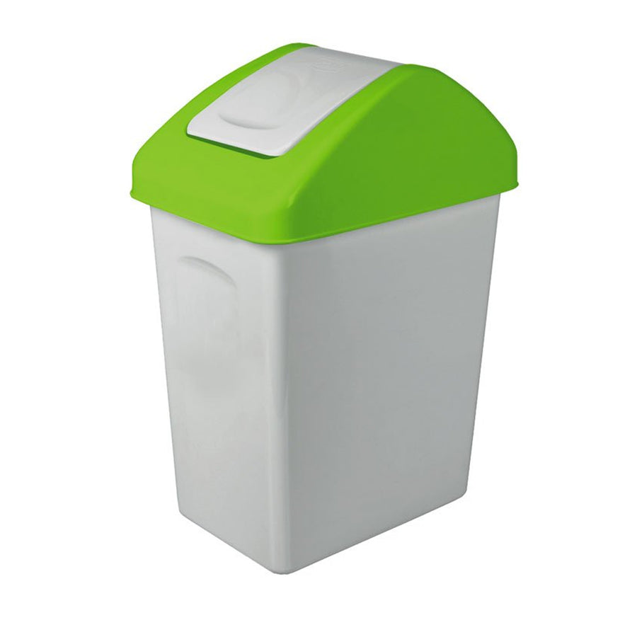 BranQ - Afvalbak 25L met zwenkbaar deksel - Groen- Afval Recycling ECO