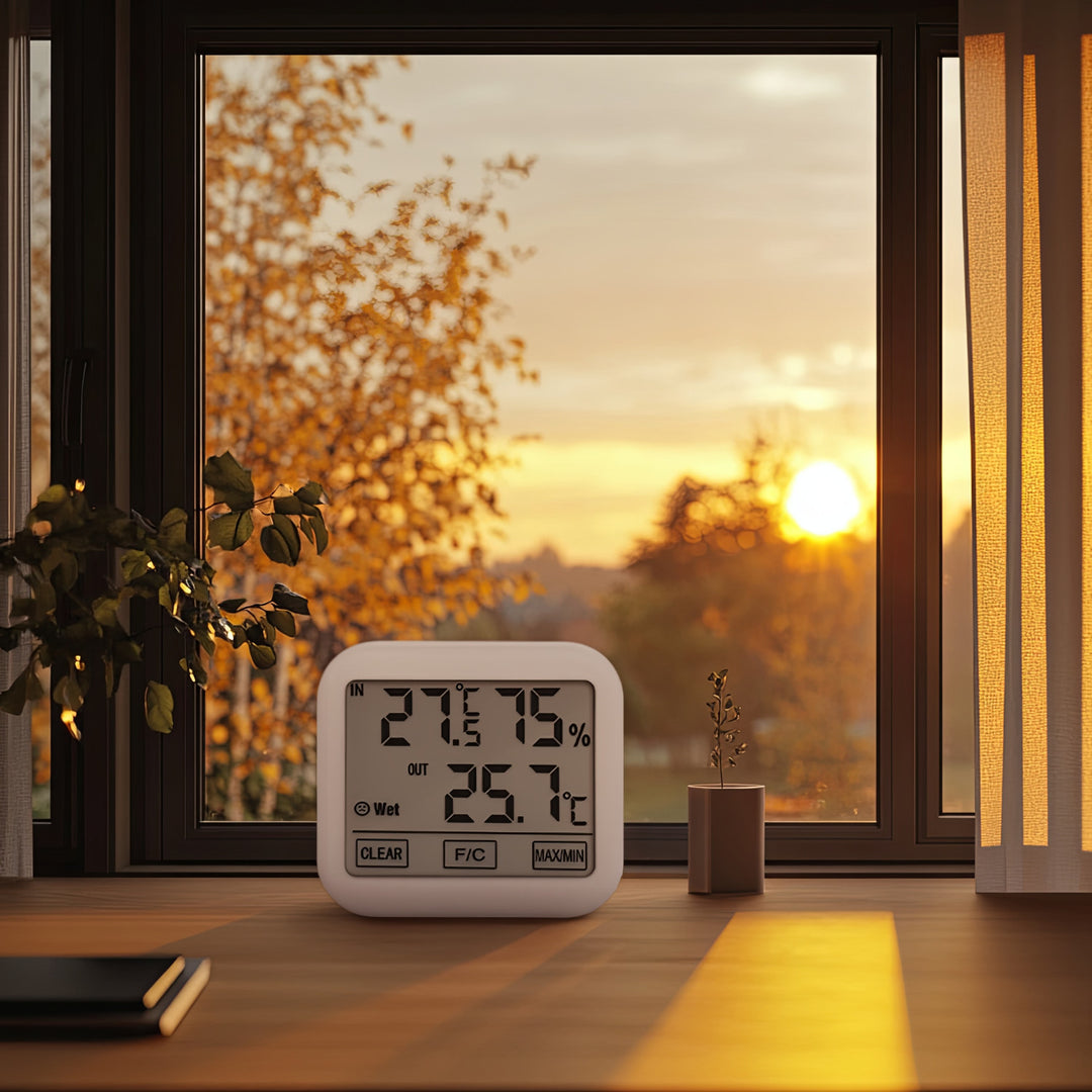 Green Blue GB381 Weerstation met buitenvoeler, kabellengte 1,5 m, comfortdisplay, thermometer, hygrometer, vochtigheidsmeting, buiten- en binnentemperatuur