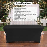 GreenBlue elastisch tafelkleed horeca tafelhoes zwart, 180x75x74cm, spandex, GB372