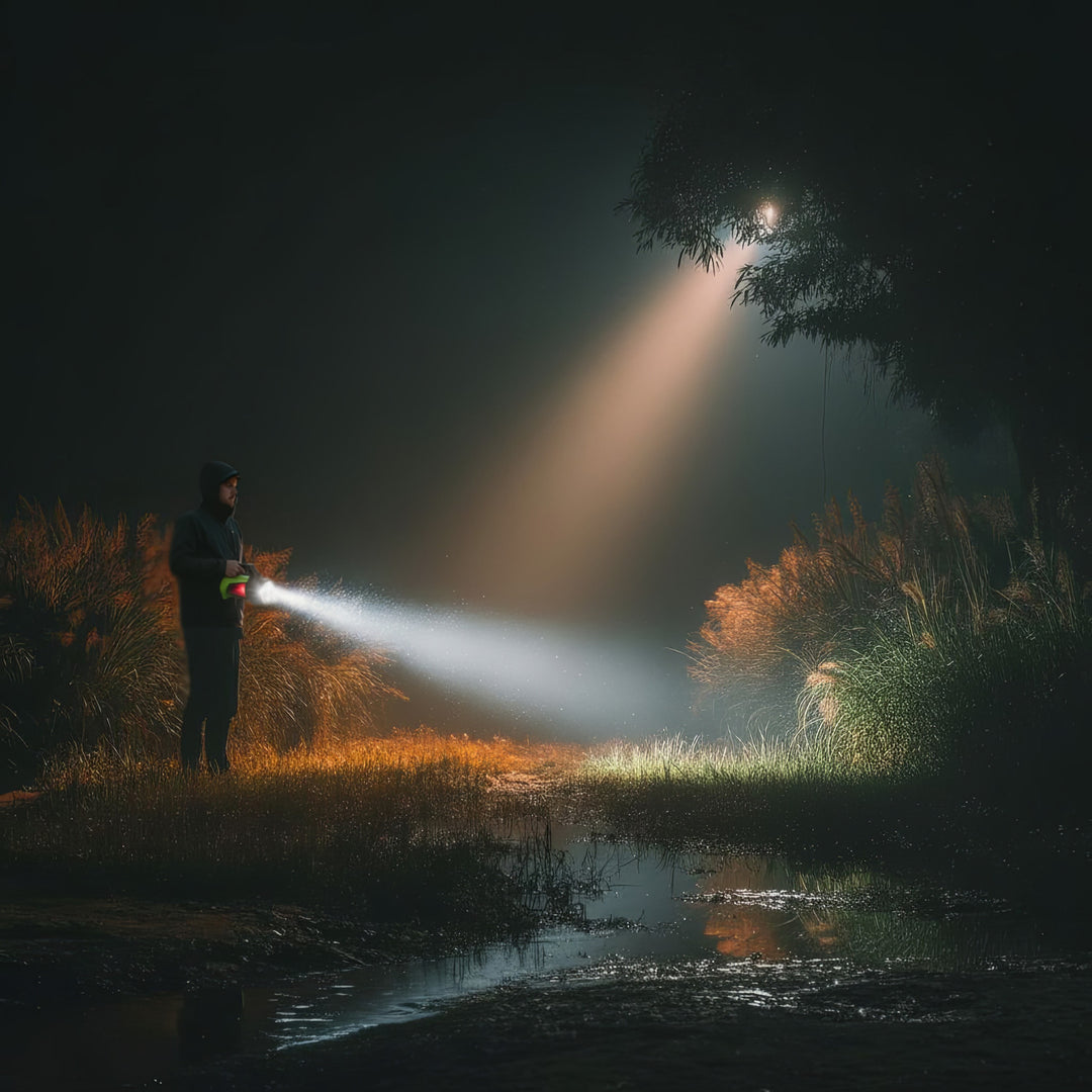 Maclean MCE345 LED 3 in 1 oplaadbare zaklamp met 2 stadslichten en powerbank functie voor kamperen buiten USB 3 Lichtstanden 5W XM-L-T6 Koud wit 6500K 3.7V 3x18650 4500mAh IP65