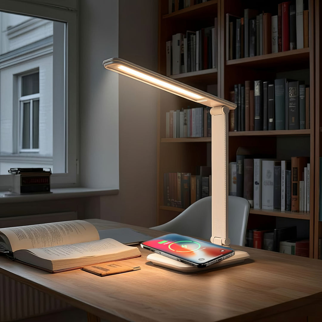 Maclean LED bureaulamp, max. 9W, 220-240V AC, kleurverandering, dimbaar, batterijlader, 450lm, MCE616 W