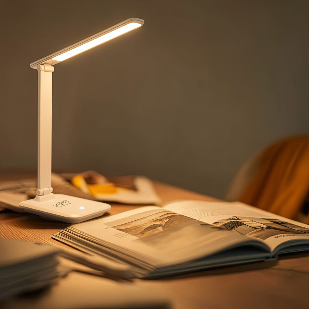 Maclean LED bureaulamp, max. 9W, 220-240V AC, kleurverandering, dimbaar, batterijlader, 450lm, MCE616 W