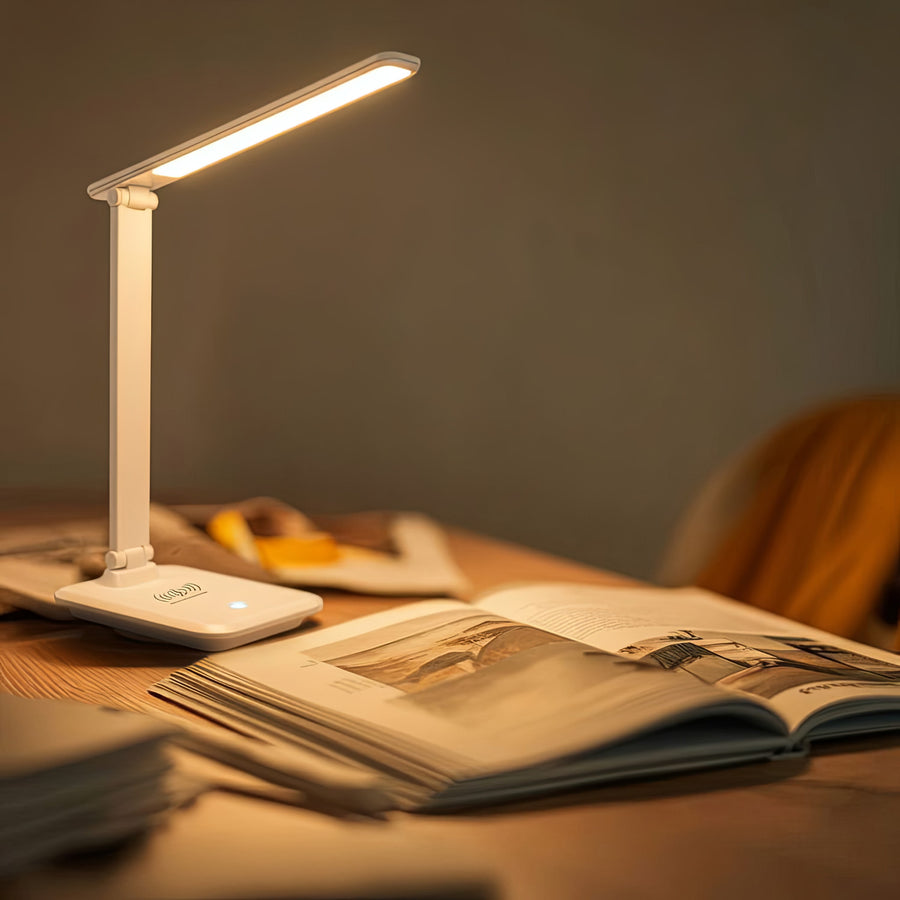 Maclean LED bureaulamp, max. 9W, 220-240V AC, kleurverandering, dimbaar, batterijlader, 450lm, MCE616 W
