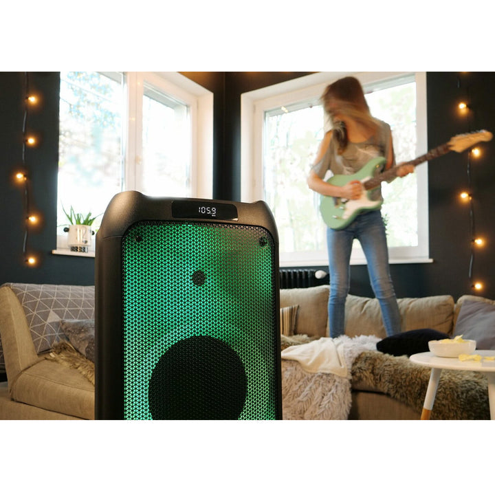 Blaupunkt - PartyBox draagbare Bluetooth-luidspreker met Karaoke-functie Gitaar-ingang TWS Radio AUX USB microSD Afstandsbediening Disco LED-verlichting