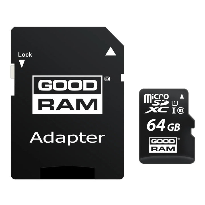 64 GB microSD-geheugenkaart met classpath 10 Goodram-adapter