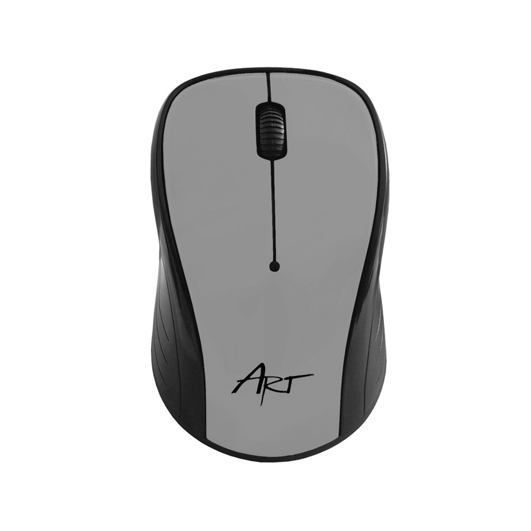 Art optische muis, draadloos, USB, zilver, AM-92B