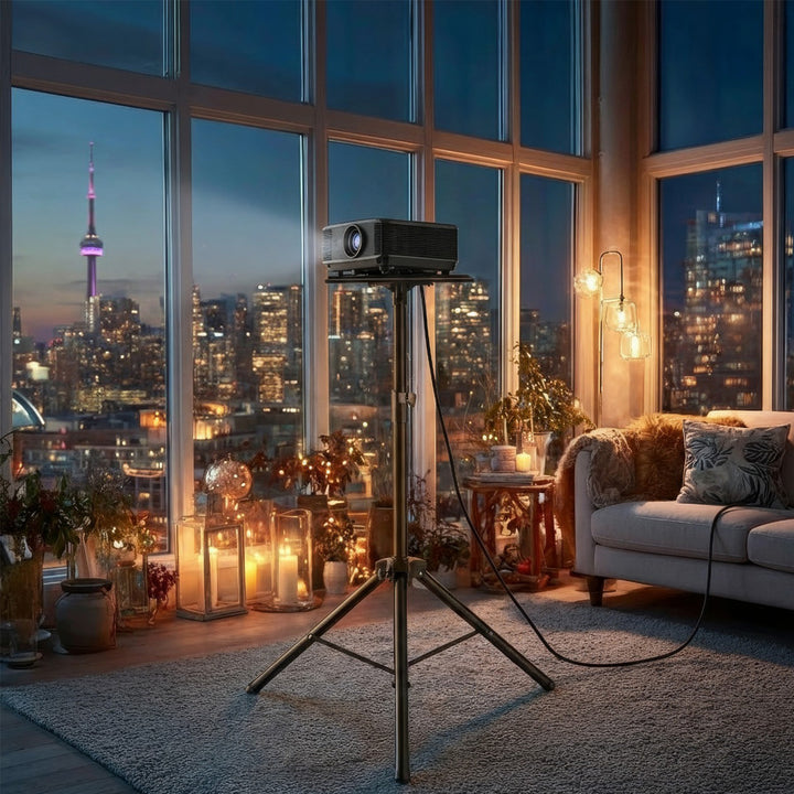 Maclean - Projectorstandaard / Tafelstandaard  - In hoogte verstelbare - Zwart