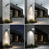Solar straatlamp met bewegings- en schemersensor IP54 5W 2x 450 Lumen 6500K Twee lichtbronnen Afstandsbediening Solar Lamp Buitenwandlamp Buitenverlichting 3 verlichtingsmodi