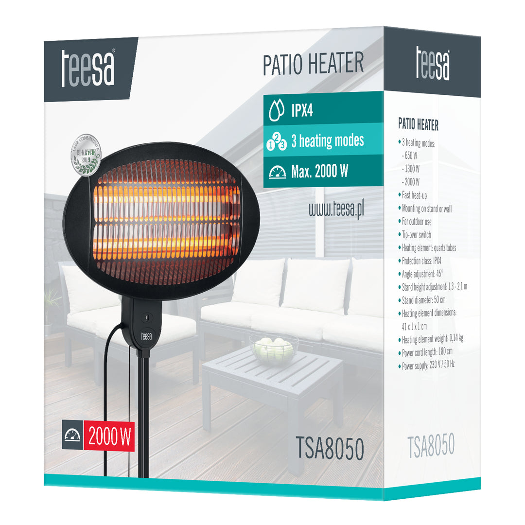 Teesa TSA8050 - Elektrische terrasverwarmer, 3 standen