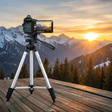 Maclean -  Universeel 1/4" Statief met Telefoonhouder en Draagtas - Geschikt voor Camera's Camcorders Smartphones Ringlampen - Hoogte max. 102cm-