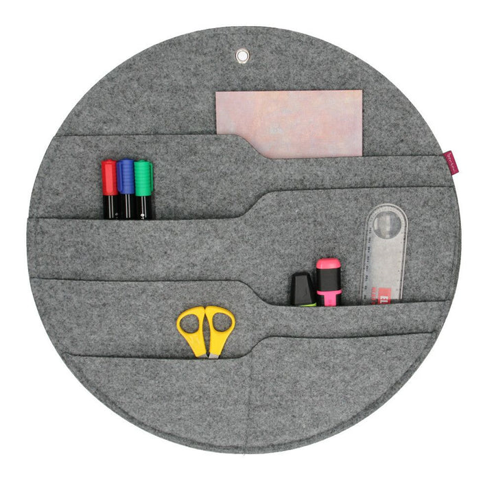 Bertoni vilten wandorganizer Cirkel XL diameter 45 cm - grijs, 4 vakken