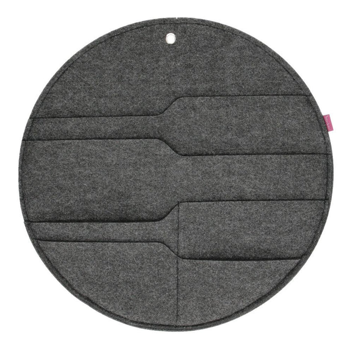 Bertoni vilten wandorganizer Cirkel XL diameter 45 cm - antraciet, 4 vakken