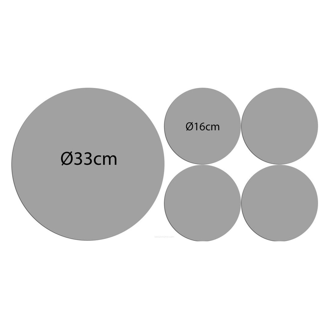Set ronde tafelmatten van vilt 1 + 4 - OSTROKRZEW
