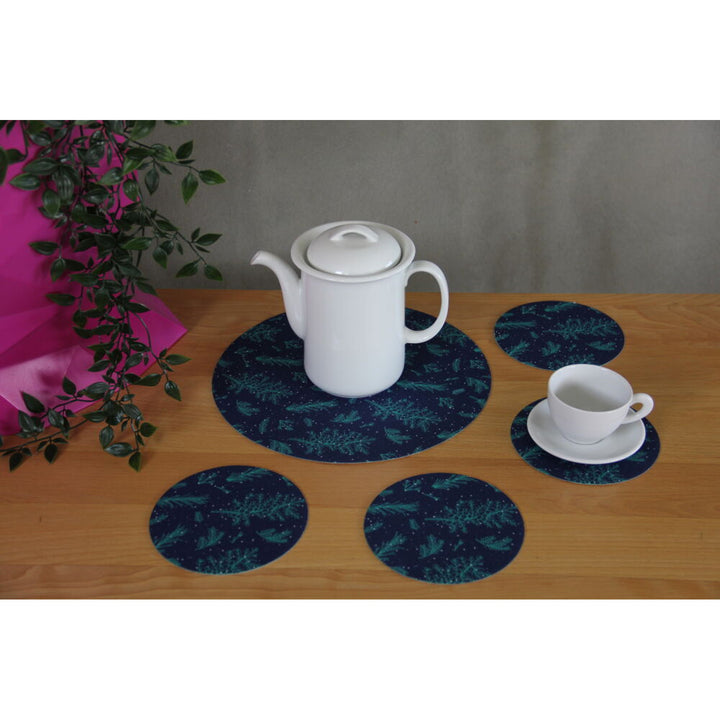 Ronde vilten tafelmatten set 1 + 4 - JUNIPER