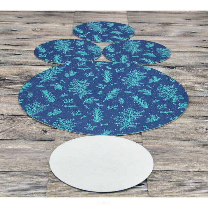 Ronde vilten tafelmatten set 1 + 4 - JUNIPER