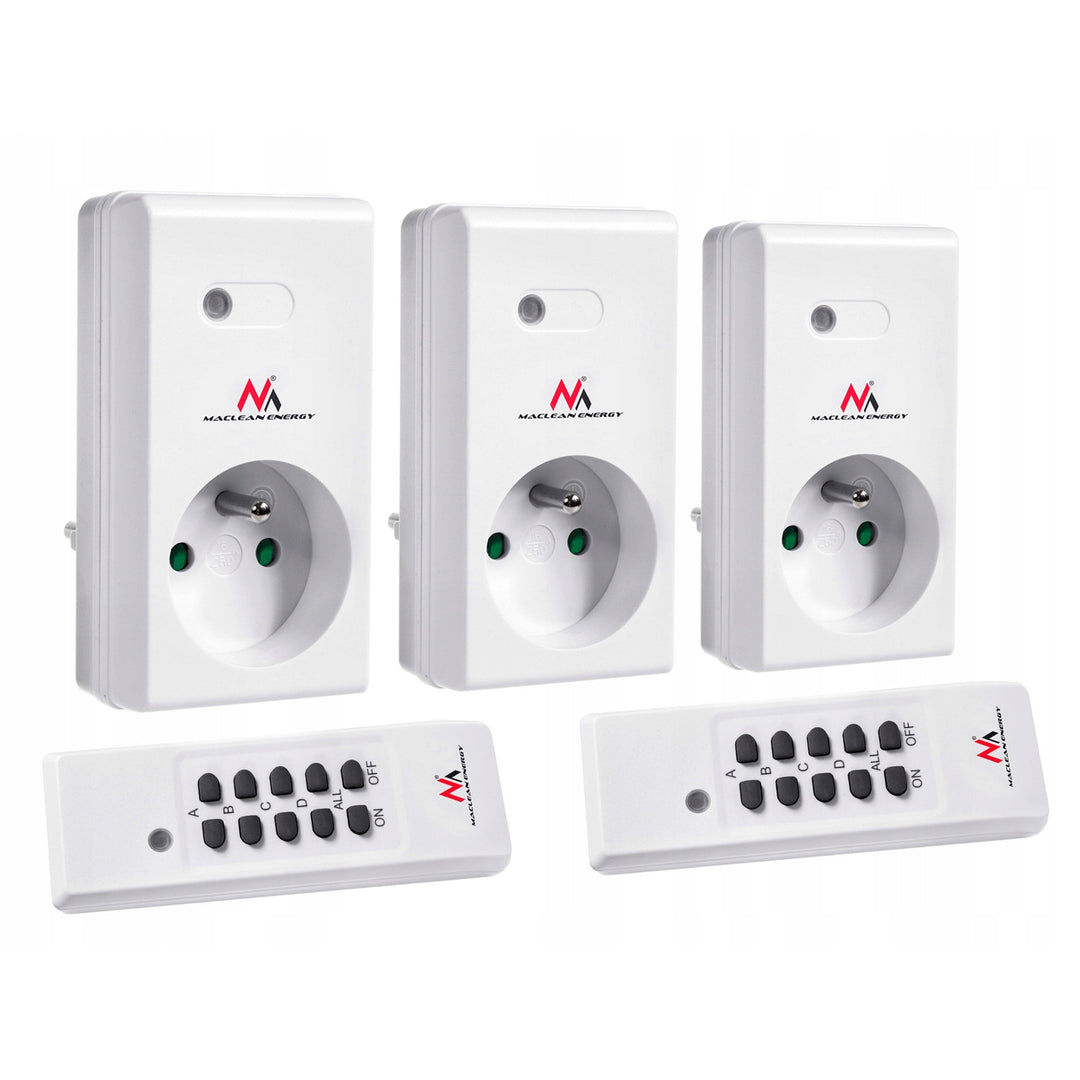 Draadloos stopcontact MCE153 3 stuks. 3600W + 2 afstandsbedieningen + batterijen voor afstandsbedieningen